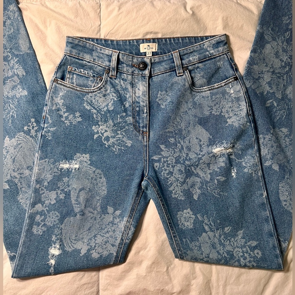 ETRO Floral Print Bootcut Jeans